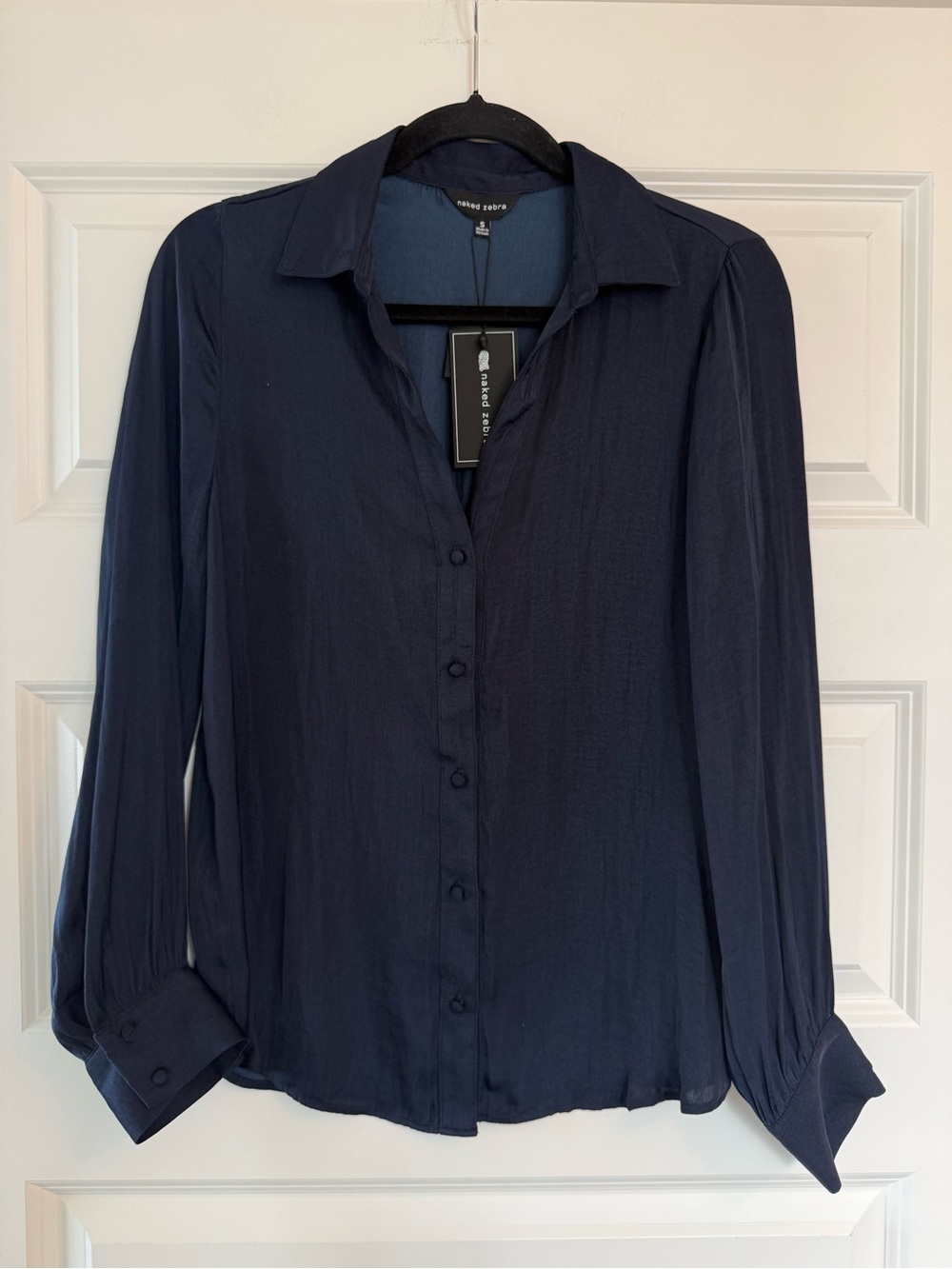 NWT Naked Zebra VAL SILKY LONG SLEEVE BLOUSE